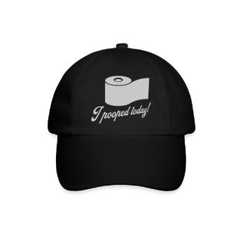 I pooped today Zitat - Baseballkappe - Schwarz/Schwarz - Vorne