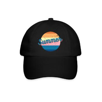 Vintage Colorful Summer Retro Design - Baseballkappe - Schwarz/Schwarz - Vorne