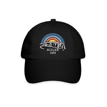 Sciliar Schlern Rosengarten Wanderung Dolomiten - Baseballkappe - Schwarz/Schwarz - Vorne