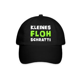 Sprüche, Lustige | T-Shirts Floh Schratti Edition - Baseballkappe - Schwarz/Schwarz - Vorne