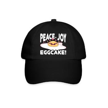 Peace, joy, eggcake! - Denglish Sprüche Denglisch - Baseballkappe - Schwarz/Schwarz - Vorne
