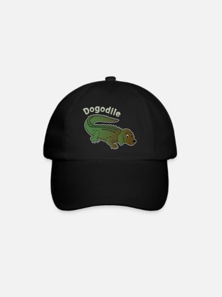 Dogodile Hundekrokodil Design - Baseballkappe - Schwarz/Schwarz