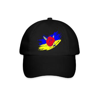Ukrainische Flagge - Baseballkappe - Schwarz/Schwarz - Vorne