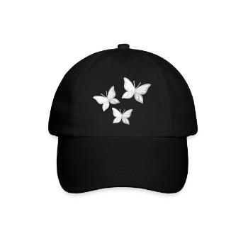 Schmetterling; Schmetterling - Baseballkappe - Schwarz/Schwarz - Vorne