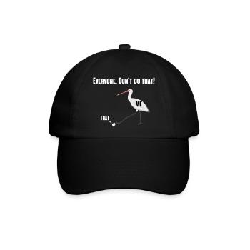 Lustiges Pelikan Tierliebhaber Spaß Geschenk - Baseballkappe - Schwarz/Schwarz - Vorne