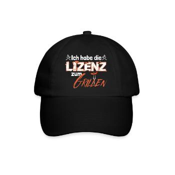 Lizenz zum Grillen - Baseballkappe - Schwarz/Schwarz - Vorne