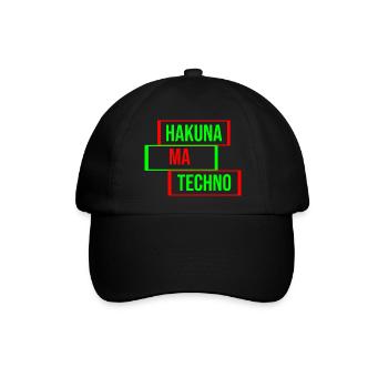 Techno-Musik-Zitat - Baseballkappe - Schwarz/Schwarz - Vorne