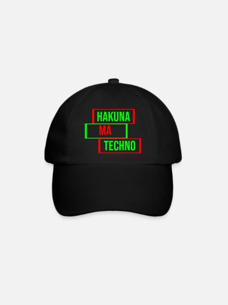 Techno-Musik-Zitat - Baseballkappe - Schwarz/Schwarz