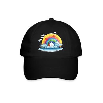 Regenbogen Pride - Baseballkappe - Schwarz/Schwarz - Vorne