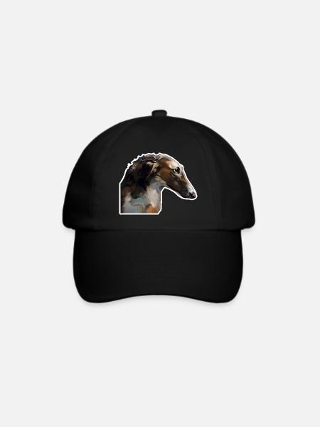 Russischer Windhund Barsoi - Baseballkappe - Schwarz/Schwarz