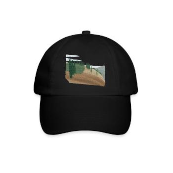 Pinienwald Hügellandschaft mit Struktur (modific.) - Baseballkappe - Schwarz/Schwarz - Vorne