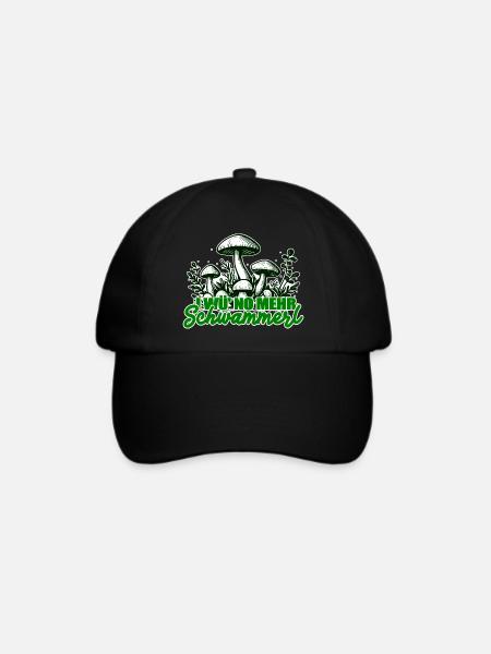 Pilzsammler Witziger Spruch - Baseballkappe - Schwarz/Schwarz