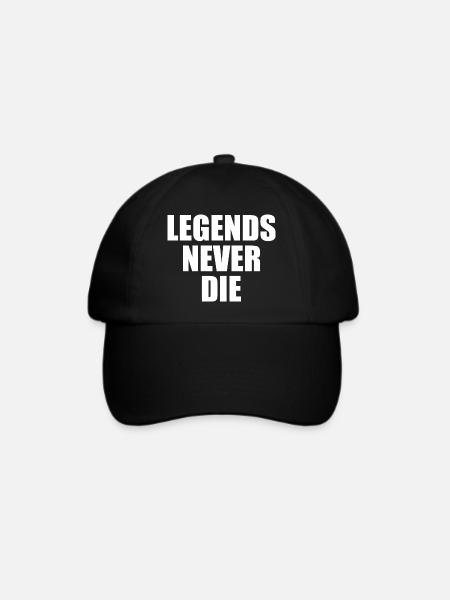 Legends never die - Baseballkappe - Schwarz/Schwarz