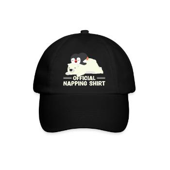 Sleeping Penguin Lover Cute Penguin Napping - Baseballkappe - Schwarz/Schwarz - Vorne