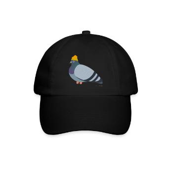 Coole Taube trägt eine Mütze, ähh Beanie natürlich - Baseballkappe - Schwarz/Schwarz - Vorne