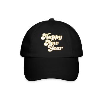 Happy New Year Sylvester cool Gold 2024 Retro - Baseballkappe - Schwarz/Schwarz - Vorne