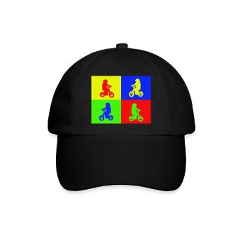Junior Biker Pop Art Color - Baseballkappe - Schwarz/Schwarz - Vorne