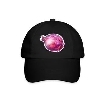 Zwiebel rot - Baseballkappe - Schwarz/Schwarz - Vorne