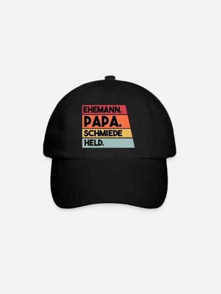 Ehemann Papa Schmiede Held - Baseballkappe - Schwarz/Schwarz