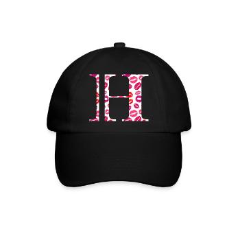 Buchstabe h Küsse - Baseballkappe - Schwarz/Schwarz - Vorne