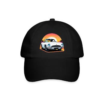 Oldtimer Sonnenuntergang - Baseballkappe - Schwarz/Schwarz - Vorne
