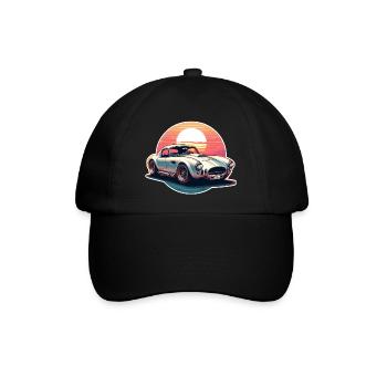 Oldtimer Sonnenuntergang - Baseballkappe - Schwarz/Schwarz - Vorne