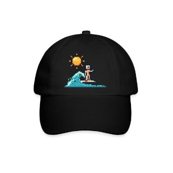 Pixel-Surfer - Baseballkappe - Schwarz/Schwarz - Vorne