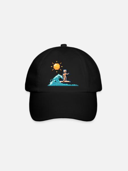 Pixel-Surfer - Baseballkappe - Schwarz/Schwarz