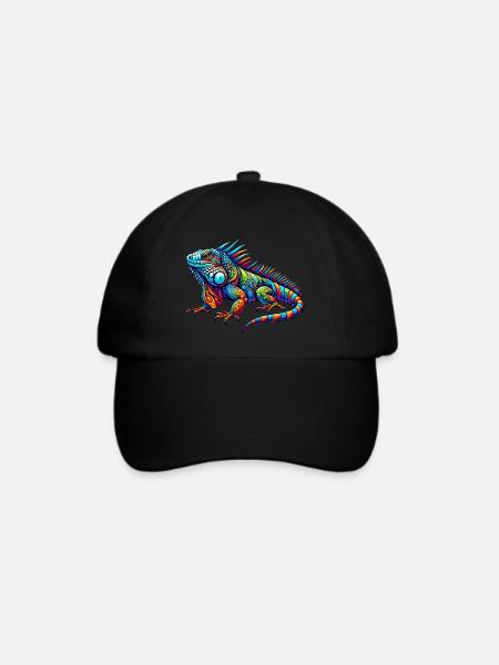 Leguan - Baseballkappe - Schwarz/Schwarz