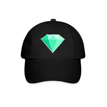 Edelsteine: Smaragt Zeichnung / Symbol. Juwel. - Baseballkappe - Schwarz/Schwarz - Vorne