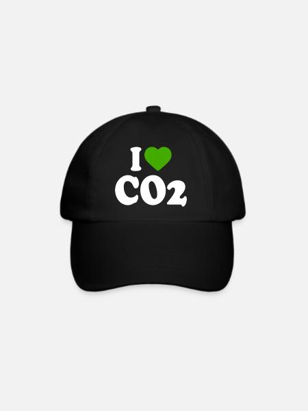 I love co2 - Baseballkappe - Schwarz/Schwarz