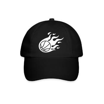 basketball fire - Baseballkappe - Schwarz/Schwarz - Vorne