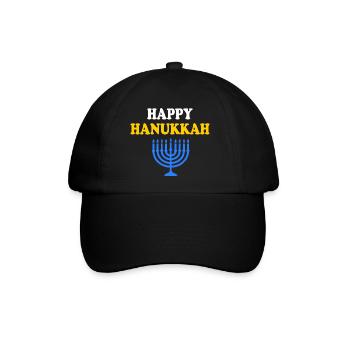 HAPPY HANUKKAH - Baseballkappe - Schwarz/Schwarz - Vorne