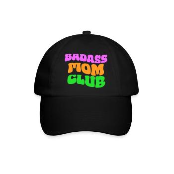 badass mom club - Baseballkappe - Schwarz/Schwarz - Vorne