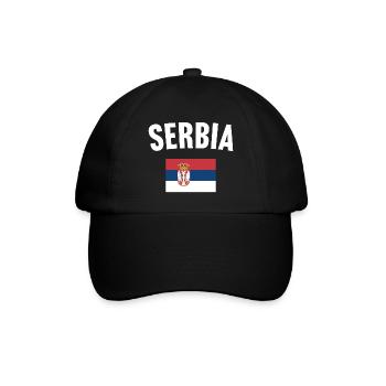 Serbien Flagge - Baseballkappe - Schwarz/Schwarz - Vorne