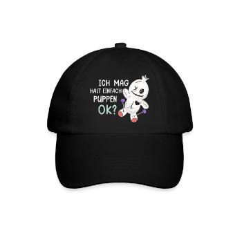 Voodoo Puppe Halloween Hexe Wicca Goth Spruch - Baseballkappe - Schwarz/Schwarz - Vorne