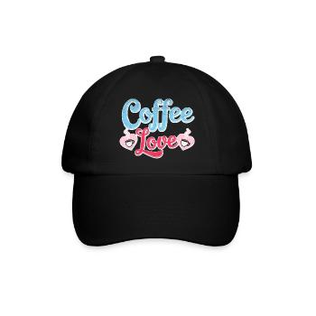 Kaffee-Liebe - Baseballkappe - Schwarz/Schwarz - Vorne