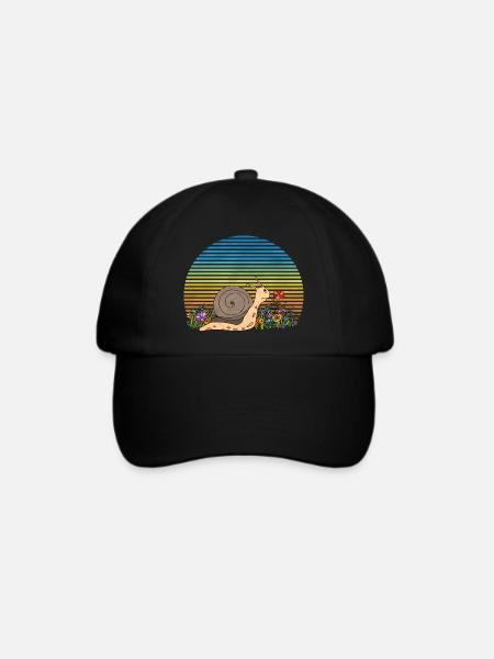Schnecke - Baseballkappe - Schwarz/Schwarz