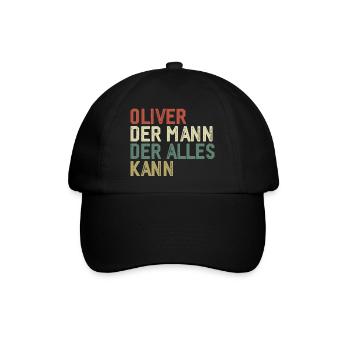 Oliver Der Mann Der Alles Kann Vorname Oliver - Baseballkappe - Schwarz/Schwarz - Vorne