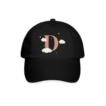 Buchstabe d bewölkt Sterne - Baseballkappe - Schwarz/Schwarz - Vorne