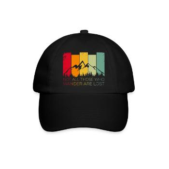 Not all those who wander are lost - Baseballkappe - Schwarz/Schwarz - Vorne