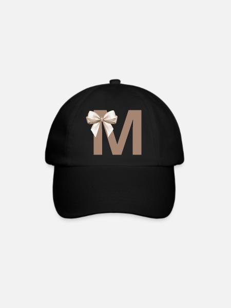 Buchstabe M Knoten - Baseballkappe - Schwarz/Schwarz
