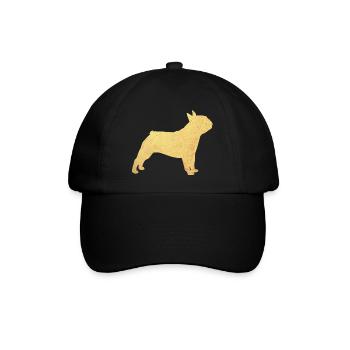 Mops Gold Hund Tierliebe deluxe Gassi Wauwau Wuff - Baseballkappe - Schwarz/Schwarz - Vorne