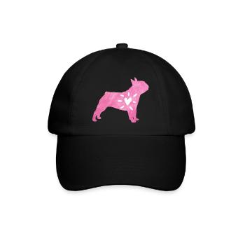 Mops Herz Liebe Fell Hund Wauwau rosa Tierliebe - Baseballkappe - Schwarz/Schwarz - Vorne