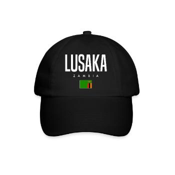 Lusaka Sambia - Baseballkappe - Schwarz/Schwarz - Vorne