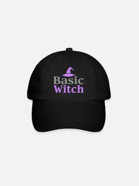 Basic Witch Halloween Spruch Zitat - Baseballkappe - Schwarz/Schwarz