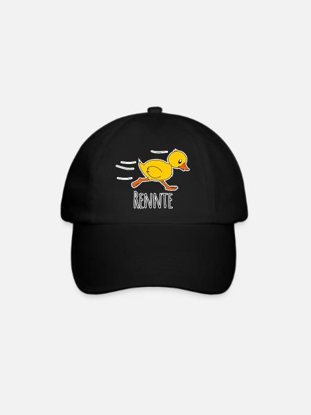 Lustiges Rennte Laufschirt für Jogger und Marathon - Baseballkappe - Schwarz/Schwarz
