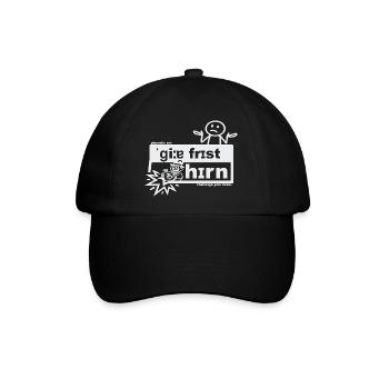 Gier frisst Hirn - phonetic art - Baseballkappe - Schwarz/Schwarz - Vorne