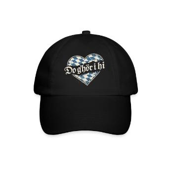 Do g’hör i hi – Bayerisches Herz Dialekt - Baseballkappe - Schwarz/Schwarz - Vorne