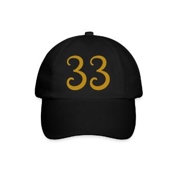33 - Baseballkappe - Schwarz/Schwarz - Vorne